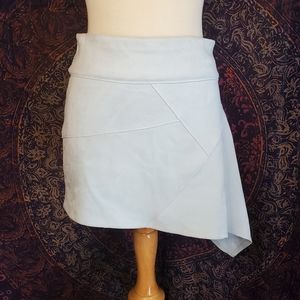 Liberty Garden x Free People Light Blue Microfiber Asymmetrical Skirt Womens M
